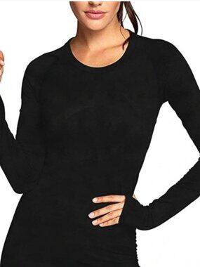 FRYE and CO Size Large Black Heritage Long Sleeve T-Shirt Thumbhole Cuffs Cotton